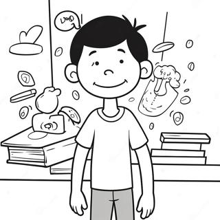 Greg Heffley In Funny Situation Coloring Page 3471-2781