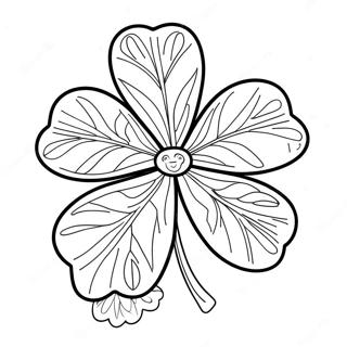 Lucky Four-Leaf Clover Coloring Page 34744-27477