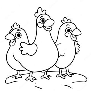 Funny Chicken Run Characters Coloring Page 34764-27481