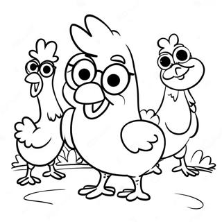 Funny Chicken Run Characters Coloring Page 34764-27482