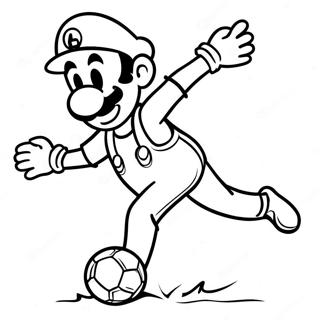 Luigi Kicking A Soccer Ball Coloring Page 34774-27517