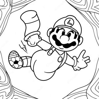 Luigi Kicking A Soccer Ball Coloring Page 34774-27520