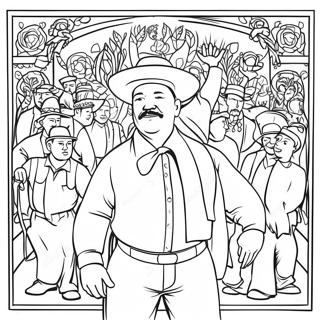 Lebendiges Diego Rivera Wandbild Ausmalbild 34794-27551