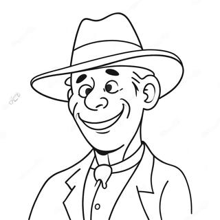 Funny Uncle With A Hat Coloring Page 34814-27539