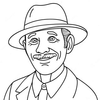 Funny Uncle With A Hat Coloring Page 34814-27540