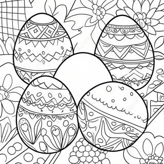 Colorful Nowruz Eggs Coloring Page 34824-27557