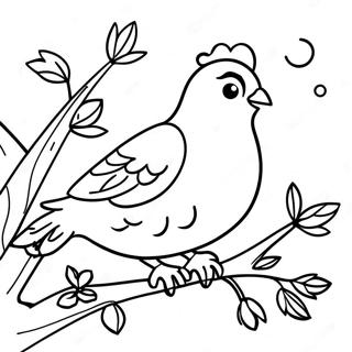 Festive Partridge In A Pear Tree Coloring Page 34844-27553