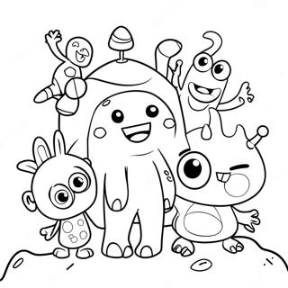 Henry Hugglemonster With Friends Coloring Page 34854-27564