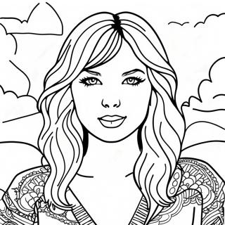 Taylor Swift Evermore Album Cover Coloring Page 34863-27569