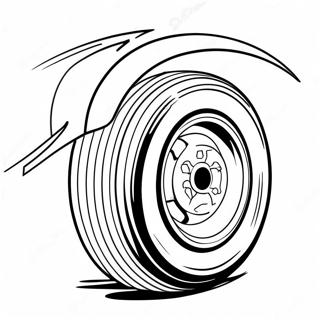 Racing Tire With Speed Lines Coloring Page 34904-27602