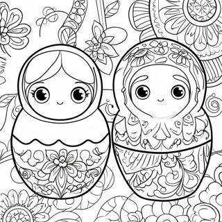 Traditionele Russische Matryoshka Poppen Kleurplaat 34934-27629