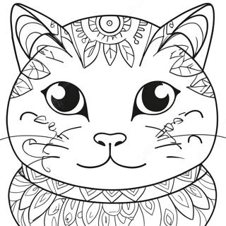 Cat Face Coloring Pages