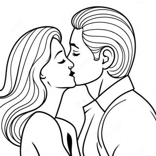 Kissing Couples Coloring Page 35043-27709