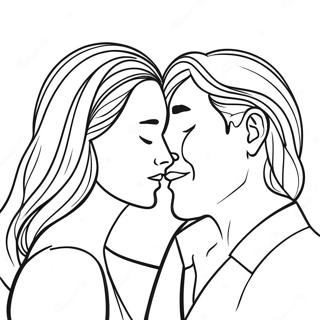 Kissing Couples Coloring Page 35043-27712