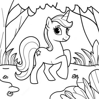 Sunset Shimmer In Magical Forest Coloring Page 35054-27738