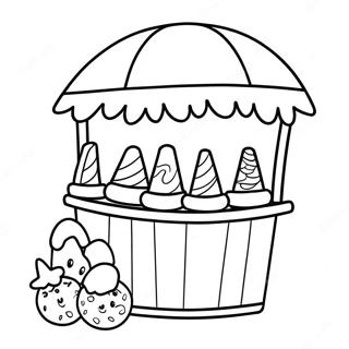 Colorful Snow Cone Stand Coloring Page 35094-27755