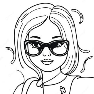 Sassy Girl With Sunglasses Coloring Page 35113-27773