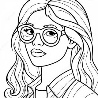 Sassy Girl With Sunglasses Coloring Page 35113-27774