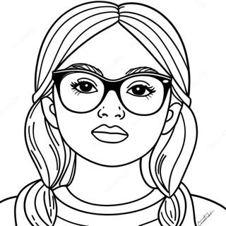 Sassy Girl With Sunglasses Coloring Page 35113-27775