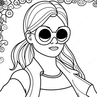 Sassy Girl With Sunglasses Coloring Page 35113-27776