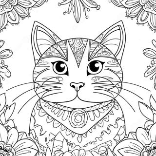 Sassy Cat With Attitude Coloring Page 35114-27771