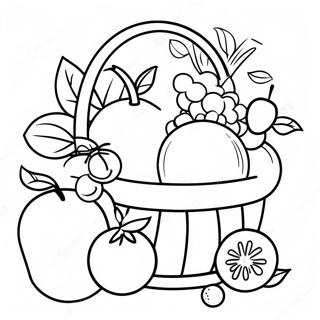 Colorful Fruit Basket Coloring Page 35194-27826