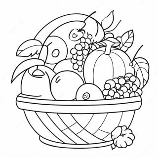 Colorful Fruit Basket Coloring Page 35194-27827