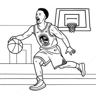 Steph Curry Shooting Three Pointer Coloring Page 351-277