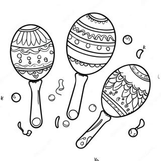 Colorful Maracas In A Fiesta Coloring Page 35314-27933