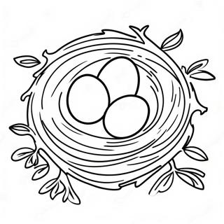 Bird Nest With Colorful Eggs Coloring Page 35413-28010