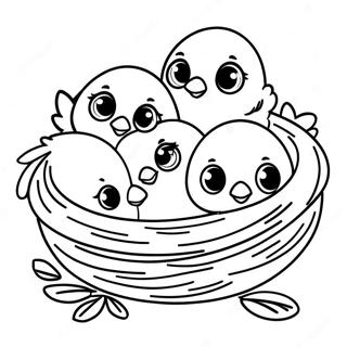 Bird Nest Coloring Pages