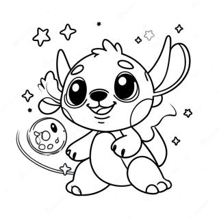 Adorable Stitch And Angel In Space Coloring Page 3541-2826