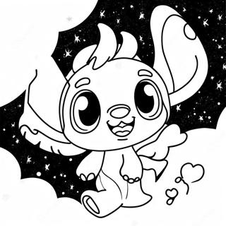 Adorable Stitch And Angel In Space Coloring Page 3541-2827