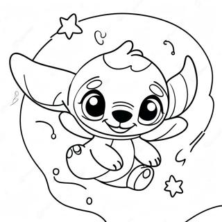 Adorable Stitch And Angel In Space Coloring Page 3541-2828