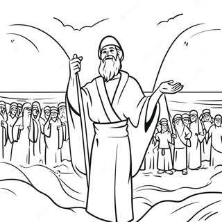 Moses Parting The Red Sea Coloring Page 35424-28018