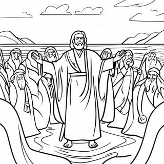 Moses Parting The Red Sea Coloring Page 35424-28020