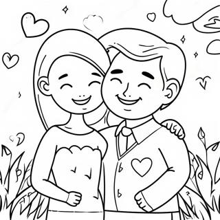 Cute True Love Couple Coloring Page 35454-28037