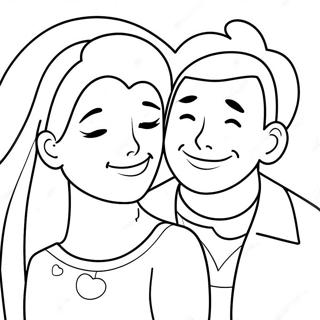 Cute True Love Couple Coloring Page 35454-28038