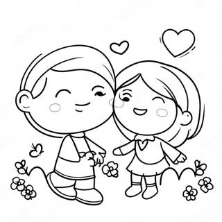 Cute True Love Couple Coloring Page 35454-28040