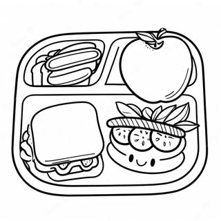 Kleurige Schoollunch Tray Kleurplaat 35544-28117