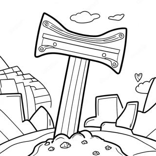 Minecraft Pickaxe Coloring Pages