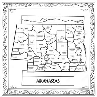 Arkansas Stat Karta Färgläggningssida 35593-28146