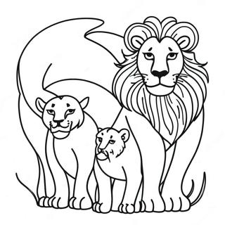 Lion Family Coloring Pages