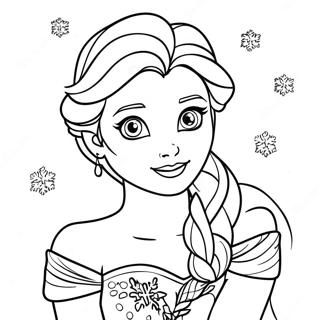 Elsa With Snowflakes Coloring Page 3561-2842