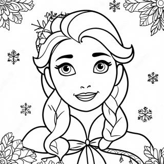 Elsa With Snowflakes Coloring Page 3561-2844