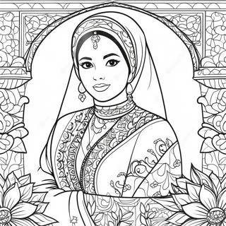 Muslim Girl Coloring Pages