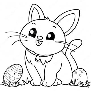 Easter Cat Coloring Pages