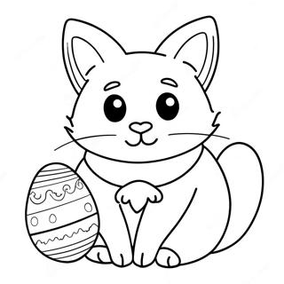 Easter Cat Coloring Page 35653-28203