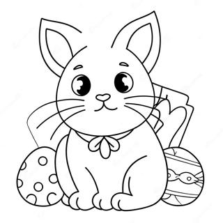 Easter Cat Coloring Page 35653-28204