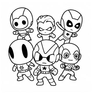 Chibi Marvel Superheroes Coloring Page 35683-28222